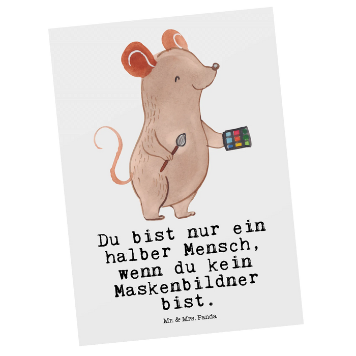 Postkarte Maskenbildner Herz