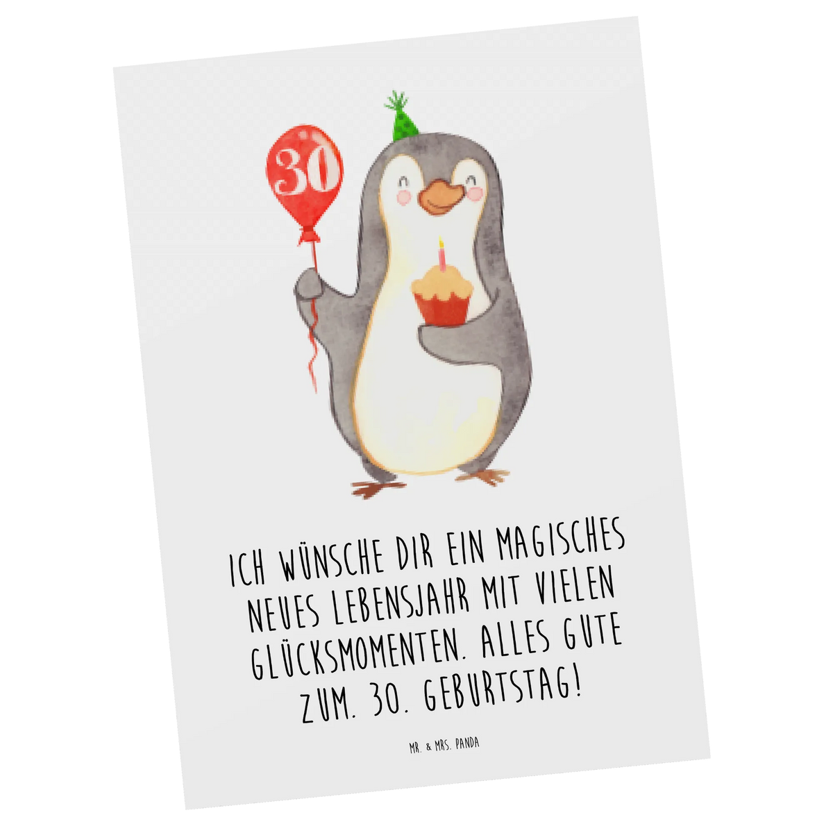 Postkarte 30. Geburtstag Pinguin Luftballon spruchkarte, Ansichtskarten, kunstkarte, bildkarte, Kunstkarten, Grußkarte, Postkarten, Designkarte, Postkarte, Fotokarte, Ansichtskarte, einzelkarte, Motivkarte, Geschenk, Geburtstag, Geburtstagsgeschenk, Geburtstage, Happy Birthday, Pinguin, Geburtstagsfeier
