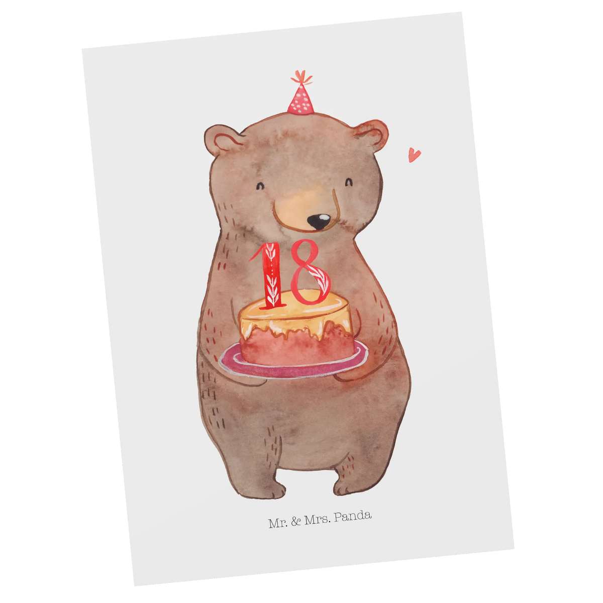 Postkarte Bär Torte 18. Geburtstag Ansichtskarten, Fotokarte, Postkarte, Ansichtskarte, kunstkarte, spruchkarte, Kunstkarten, einzelkarte, bildkarte, Grußkarte, Motivkarte, Designkarte, Postkarten, Geschenk, Geburtstag, Geburtstagsgeschenk, Kuchen, Feiern, Party, Torte