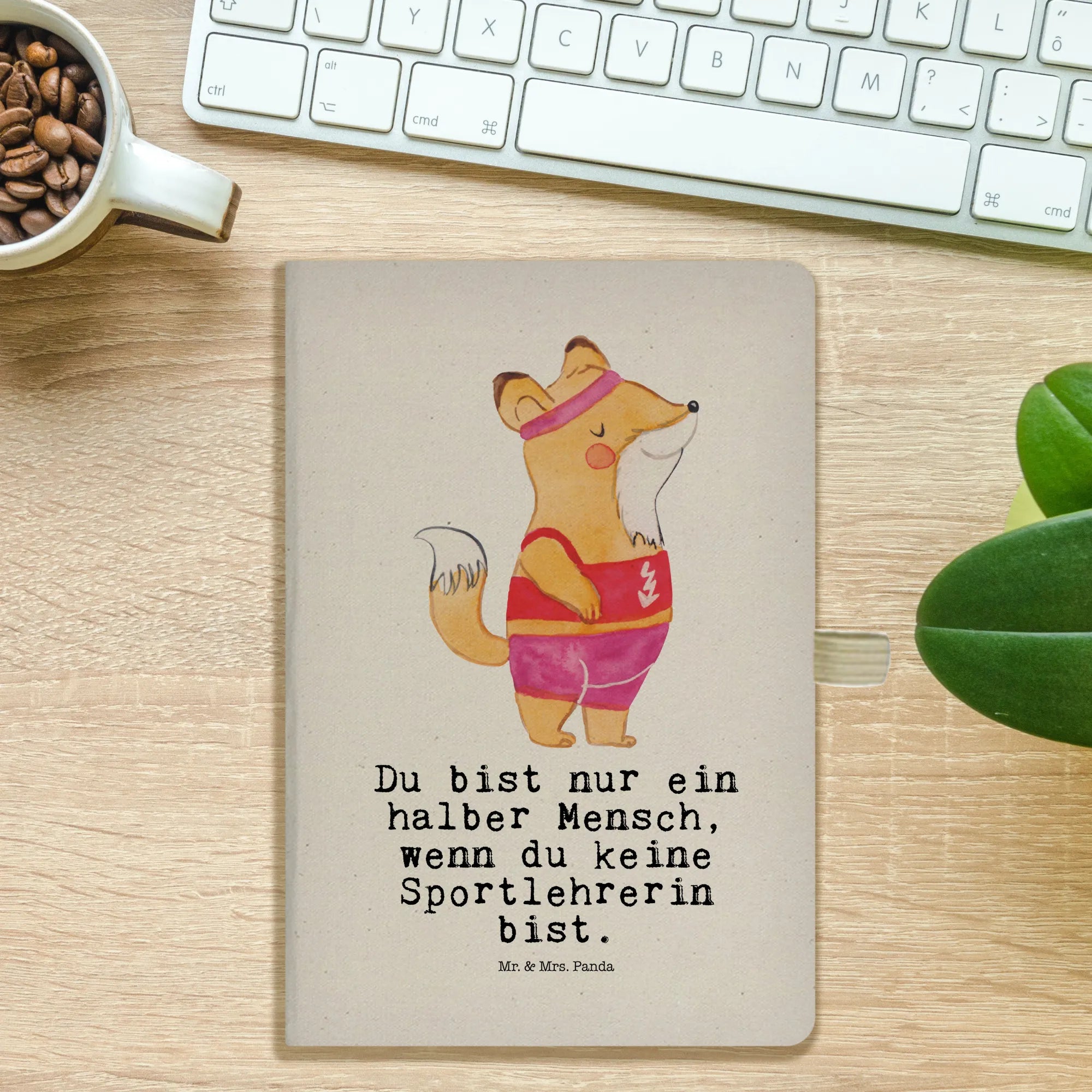 Bawełniany notes DIN A5 nauczycielka wychowania fizycznego Serce Zawód, Wykształcenie, Prezent, Jubileusz, Pożegnanie, Emerytura, Kolega, Dziękuję, Koleżanka, Dawać, Pracownik, Współpracownik, Dziękuję bardzo
