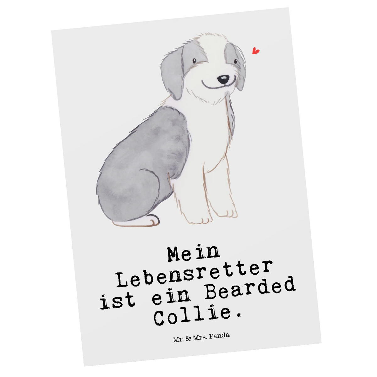 Postkarte Bearded Collie Lebensretter spruchkarte, kunstkarte, Designkarte, bildkarte, einzelkarte, Fotokarte, Ansichtskarte, Kunstkarten, Ansichtskarten, Postkarten, Grußkarte, Postkarte, Motivkarte, Schenken, Hunderasse, Rassehund, Geschenk, Hundebesitzer, Tierfreund, Welpe, Hund, Britischer Hütehund, Bearded Collie