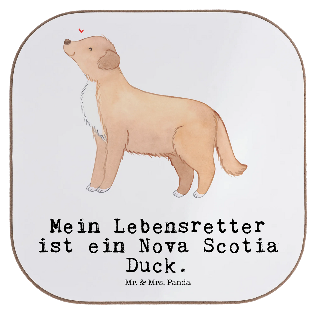 Square coaster Nova Scotia Duck Lifesaver party, glass coasters, presents, breakfast, Coasters, gifts, gift, Dog, dog breed, purebred dog, dog owner, animal lover, giving, puppy