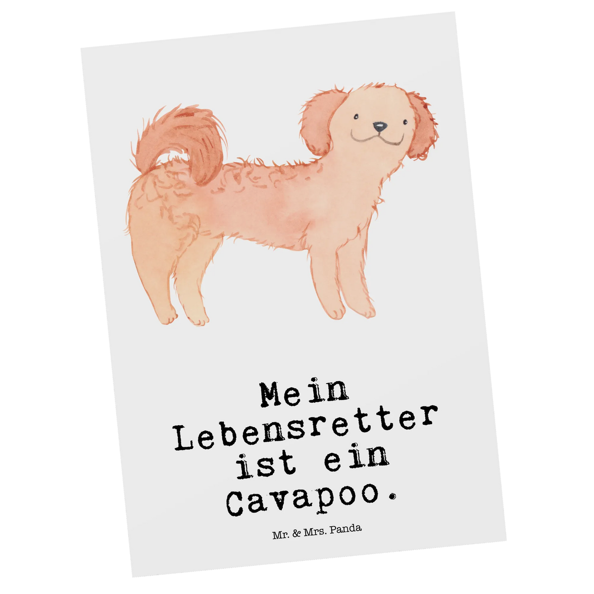 Postkarte Cavapoo Lebensretter einzelkarte, kunstkarte, Grußkarte, spruchkarte, Designkarte, Ansichtskarte, Postkarten, Postkarte, Motivkarte, Kunstkarten, Ansichtskarten, bildkarte, Fotokarte, Geschenk, Schenken, Hund, Hunderasse, Rassehund, Hundebesitzer, Tierfreund, Welpe, Cavoodle, Cavapoo