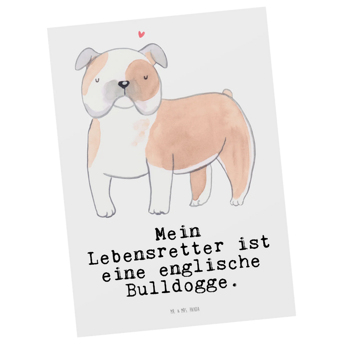 Postkarte Englische Bulldogge Lebensretter