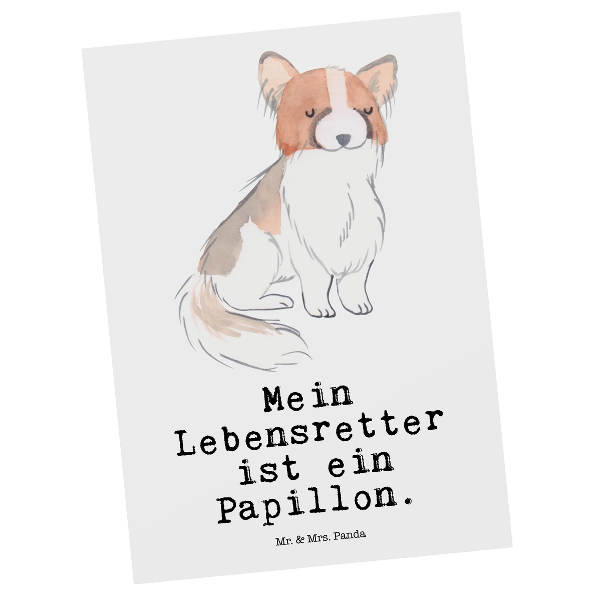 Postkarte Papillon Lebensretter bildkarte, Fotokarte, Ansichtskarten, Grußkarte, Postkarten, kunstkarte, Ansichtskarte, Kunstkarten, spruchkarte, Motivkarte, Designkarte, Postkarte, einzelkarte, Schenken, Hunderasse, Rassehund, Geschenk, Hundebesitzer, Tierfreund, Welpe, Hund, Papillon, Kontinentaler Zwergspaniel