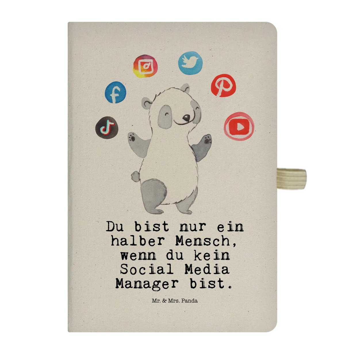 Cotton notebook Social Media Manager heart best, farewell gift, passing exam, anniversary, gift, retirement, promotion, gift idea, job start, profession, sayings