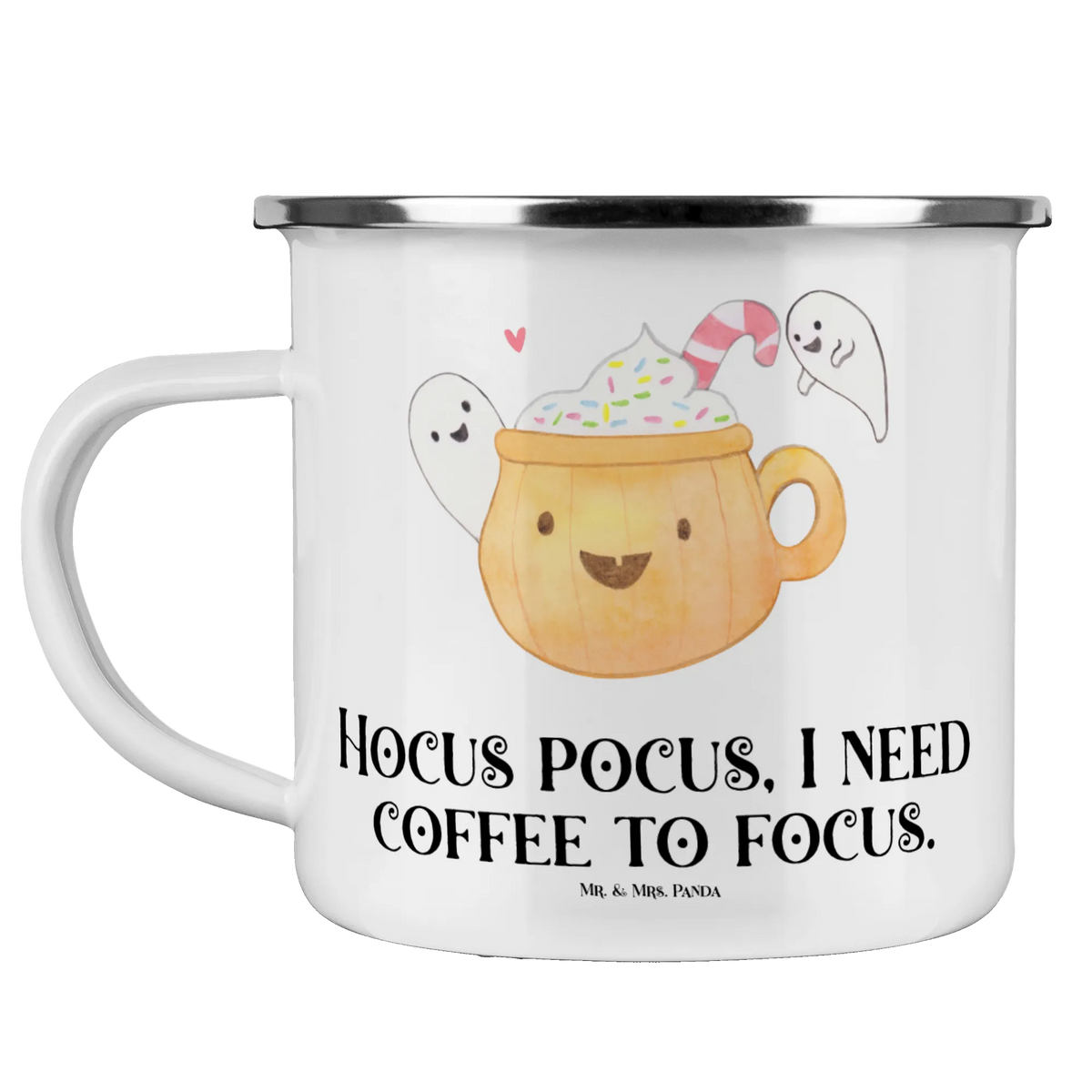 Camping Emaille Tasse Kaffee Gespenst Tasse Emaille, Kaffeepott, Teetasse, wandertasse, Reisebecher, reisetasse, Campingbecher, Motivtasse, Outdoor Becher, Campingtasse, becher emaille, Pott, outdoortasse, Emailletasse, Haferl, wanderbecher, emaillebecher, Emaille Becher, Emaille Tasse, Outdoor Tasse, metallbecher, blechbecher, Blechtasse, Teebecher, Schenken, Geschenke, Deko, Dekoration, Halloween, Martinssingen, Halloween Deko, Gespenst, Kaffee, Trick Or Treat, Pumpkin Spiced Latte, Süßes Sonst Gibt's Saures