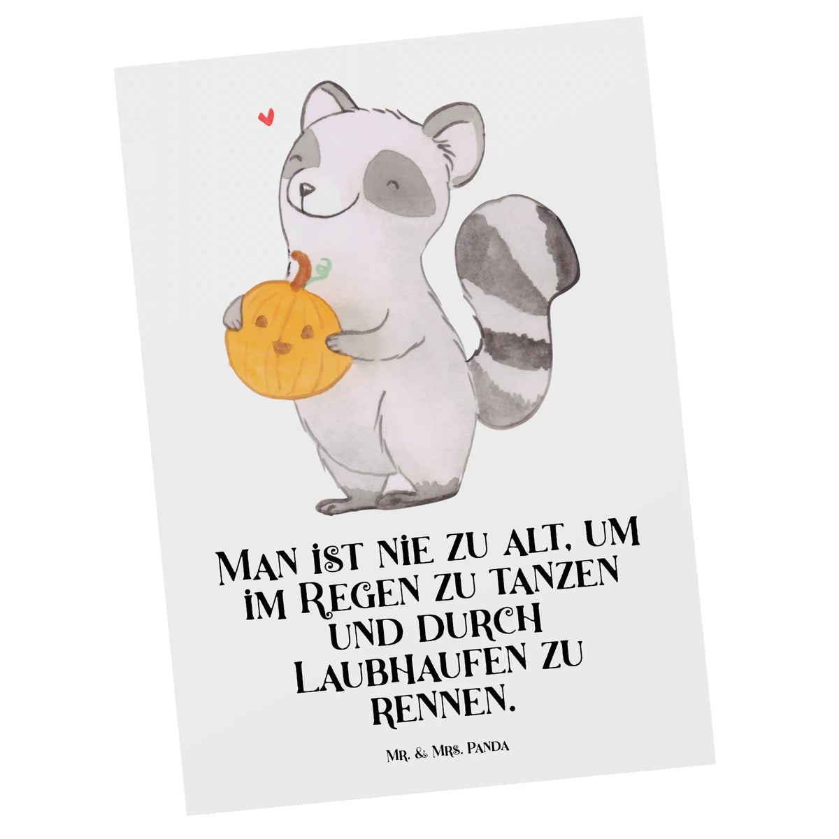 Postkarte Waschbär Kürbis einzelkarte, Motivkarte, Postkarten, Kunstkarten, Ansichtskarte, Grußkarte, kunstkarte, Postkarte, Designkarte, Fotokarte, bildkarte, spruchkarte, Ansichtskarten, Schenken, Geschenke, Deko, Dekoration, Halloween, Martinssingen, Kürbis, Halloween Deko, Trick Or Treat, Waschbär, Süßes Sonst Gibt's Saures
