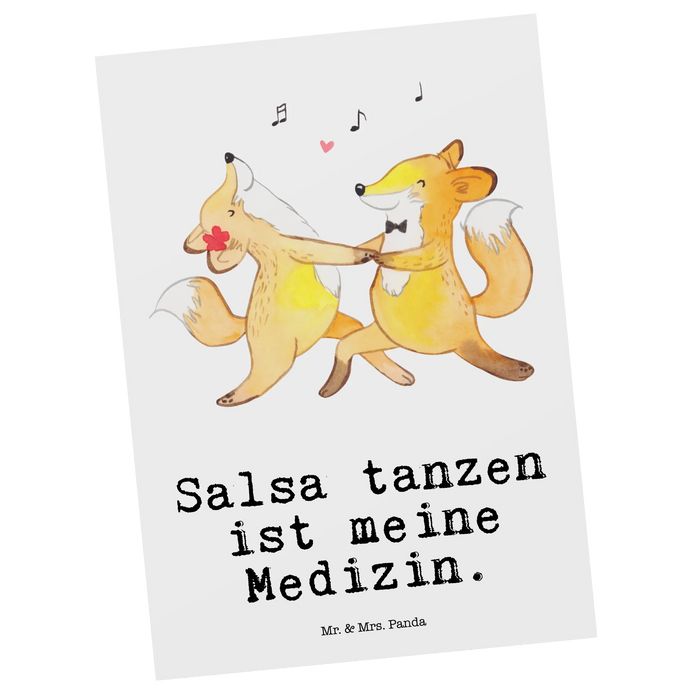 Postkarte Füchse Salsa tanzen
