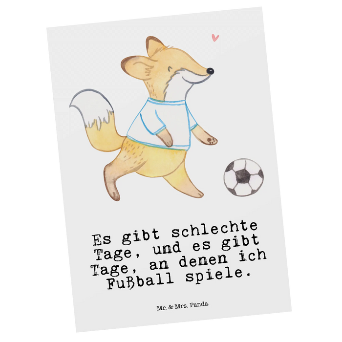 Postkarte Fuchs Fußball spielen