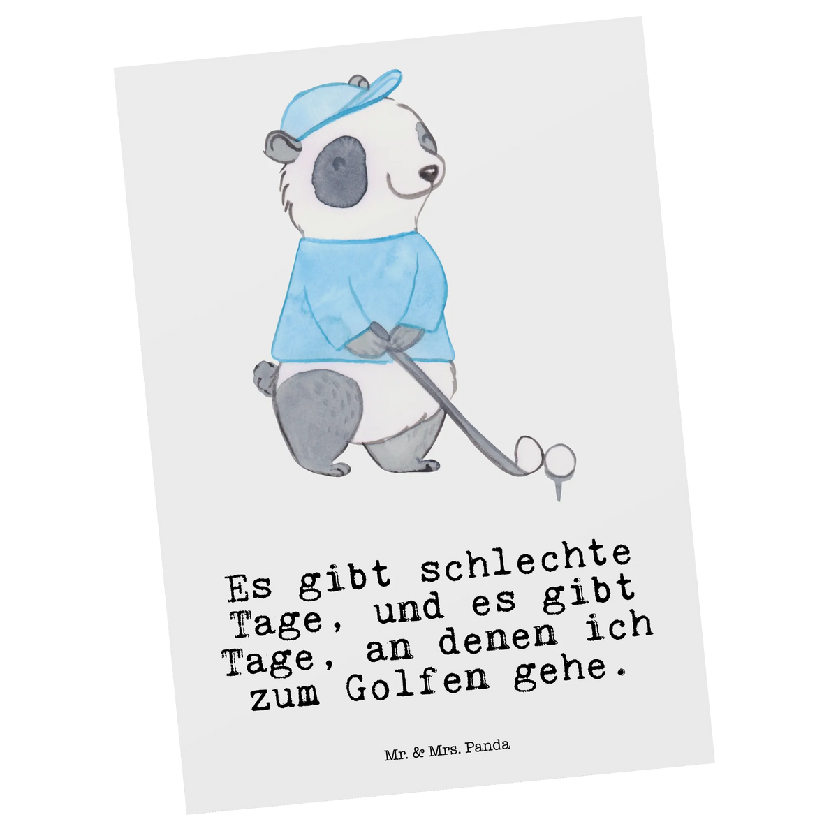 Postkarte Panda Golfen Postkarte, Bildkarte, Einzelkarte, Postkarten, Grußkarte, Motivkarte, Designkarte, Kunstkarte, Ansichtskarten, Ansichtskarte, Fotokarte, Kunstkarten, Spruchkarte, Geschenk, Schenken, Sport, Sportart, Hobby, Danke, Dankeschön, Auszeichnung, Gewinn, Sportler, Golfen, Golf spielen, Golfturnier, Golfplatz, Golf Verein