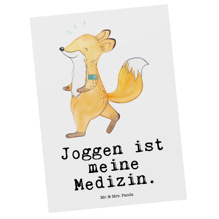 Postkarte Fuchs Joggen