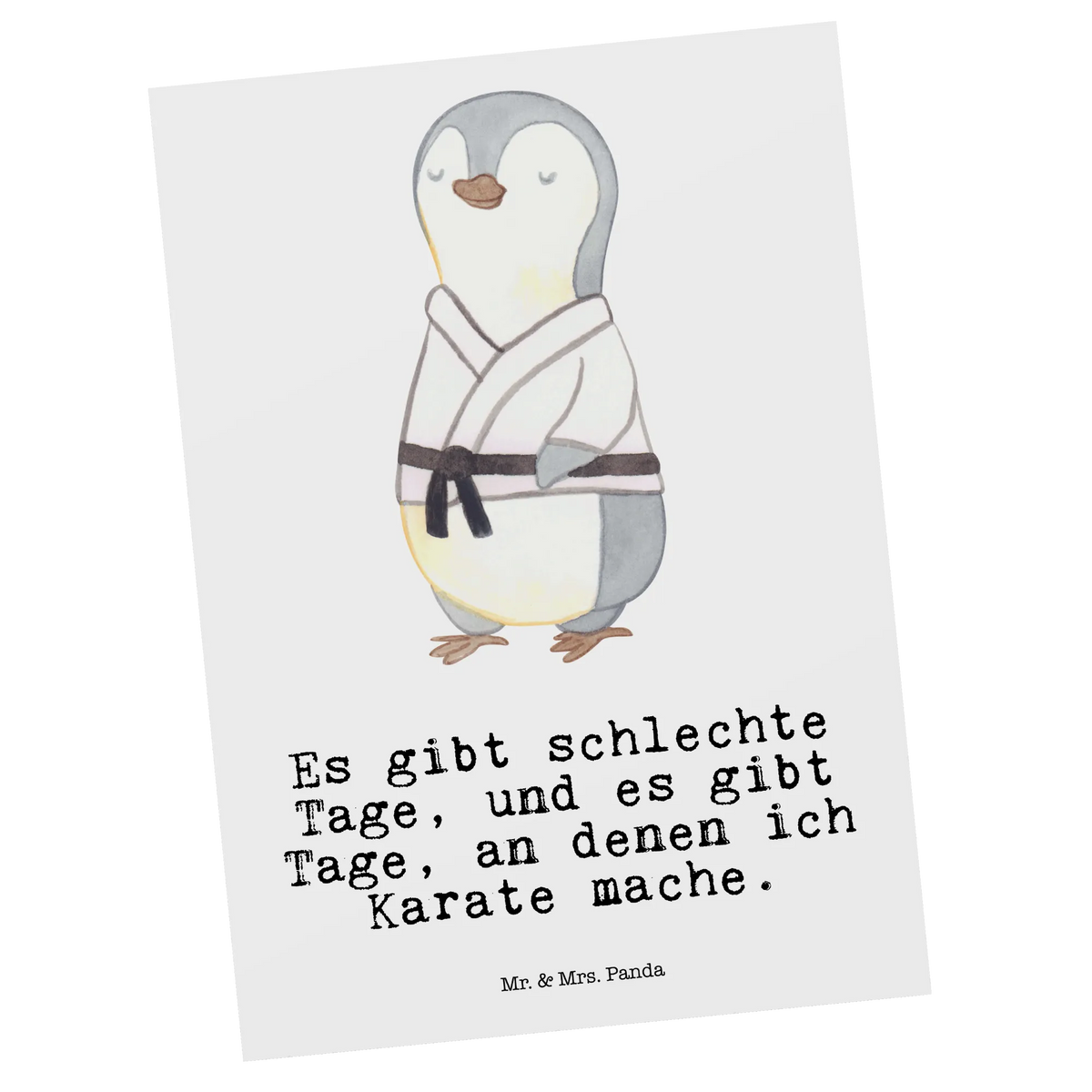 Postkarte Pinguin Karate