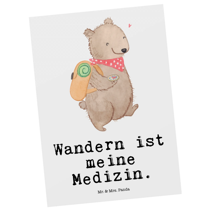 Postkarte Bär Wandern