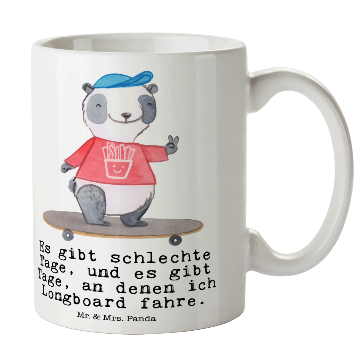 Tasse Panda Longboard fahren