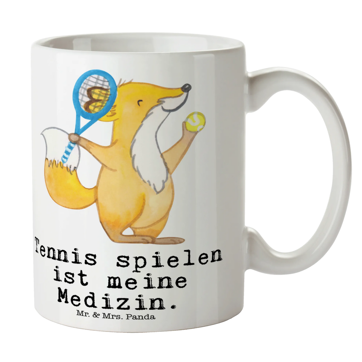 Mug Fox play tennis Gift, giving, thank you, award, profit, athlete, ball sport, tennis club, Playing tennis, tennis tournament