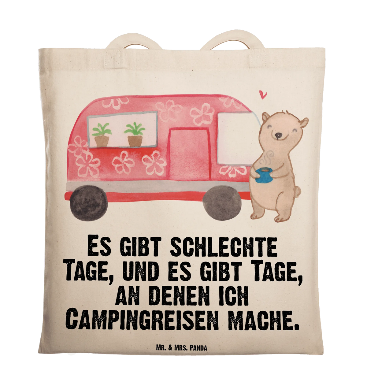 Tote bag bear camper Gift, giving, thank you, award, profit, athlete, RV, Vacation, Road Trip, Campground