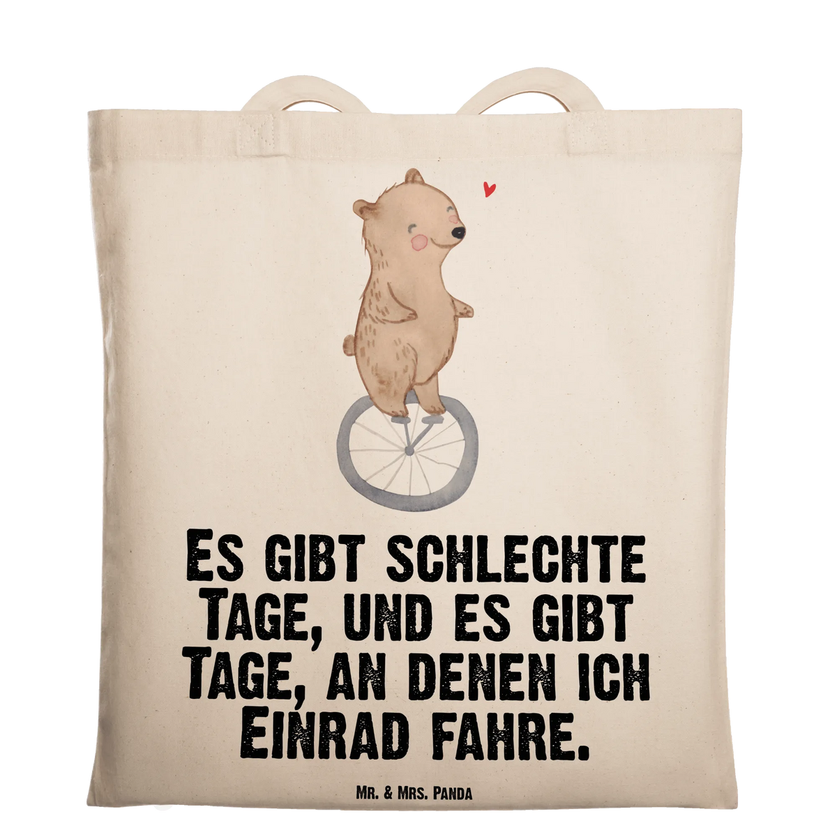 Tote bag bear ride a unicycle profit, giving, Gift, thank you, award, athlete, ride a unicycle