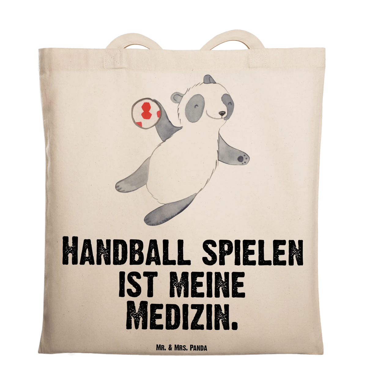 Tote bag panda playing handball award, profit, Gift, athlete, giving, thank you, Play handball, handball tournament, handball association