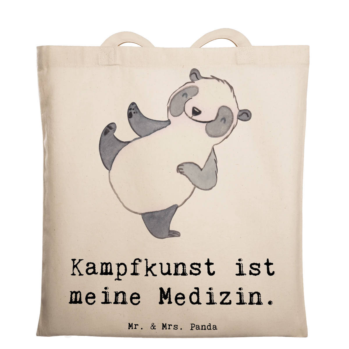 Tote bag panda martial arts