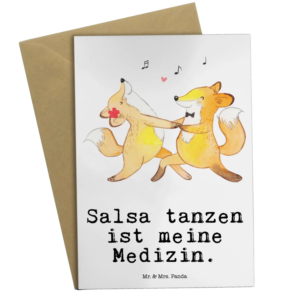 Grußkarte Füchse Salsa tanzen