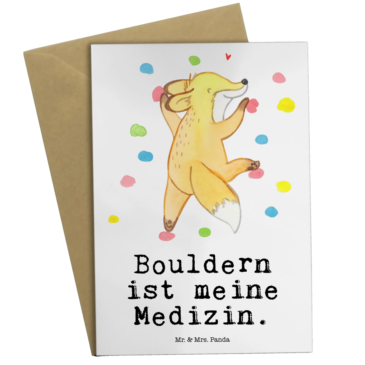 Greetings card Fox bouldering