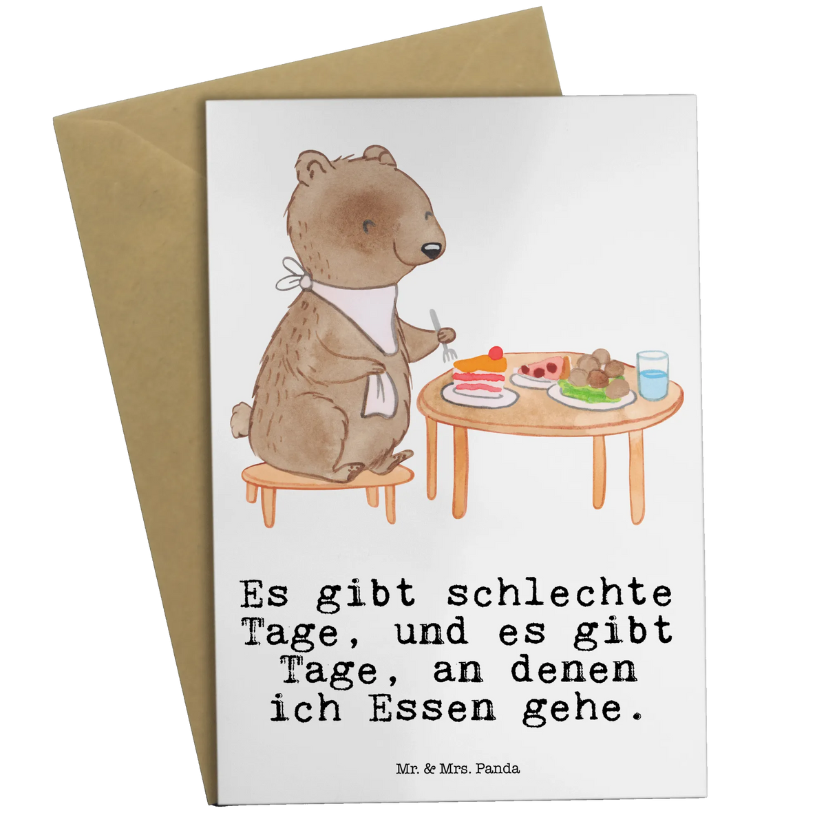 Greetings card bear to eat out invitation card, wedding card, greeting card, folding card, birthday card, Gift, sport, hobby, giving, thank you, award, profit, athlete, food, restaurant, dining out, Eating out, delicacies