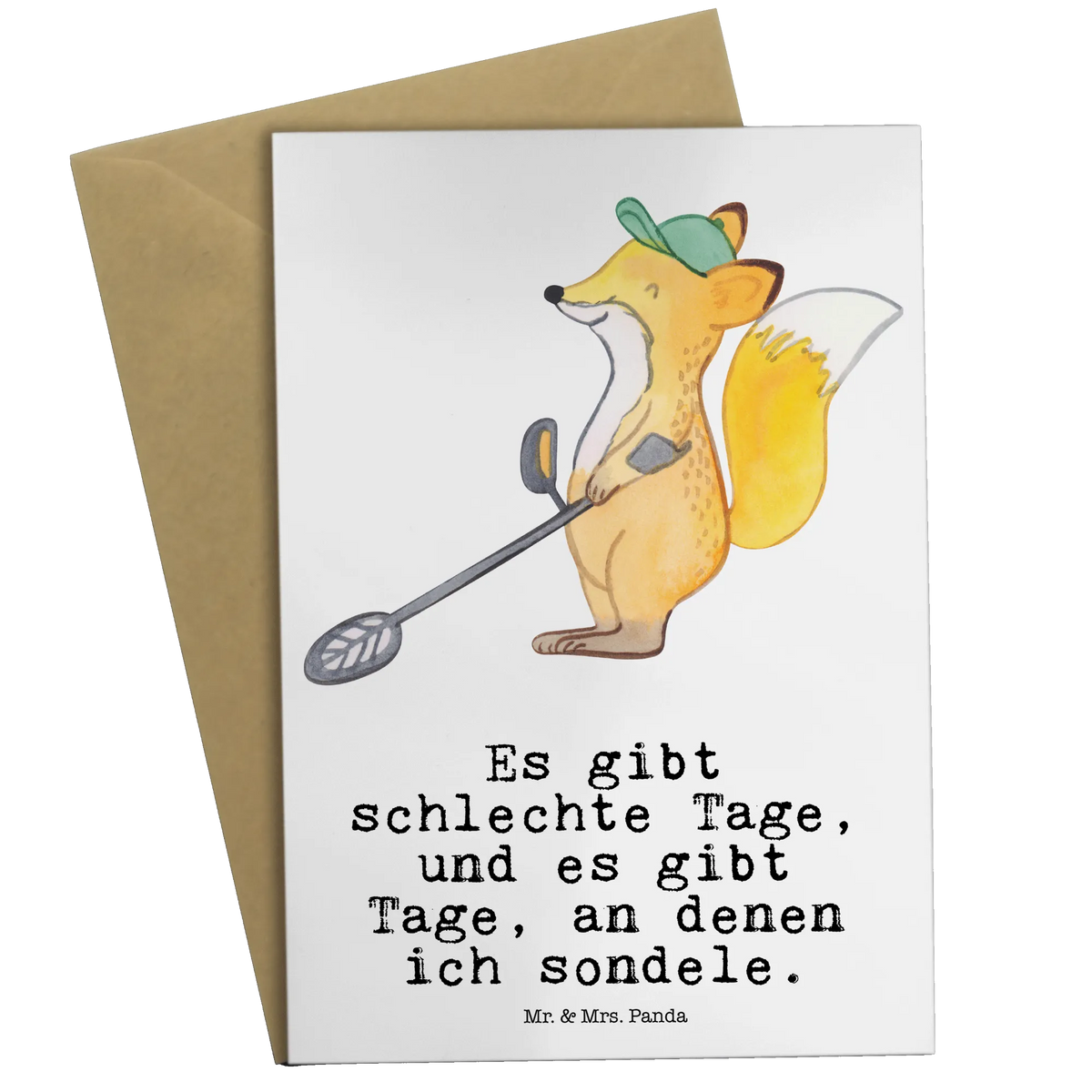 Grußkarte Fuchs Metalldetektor