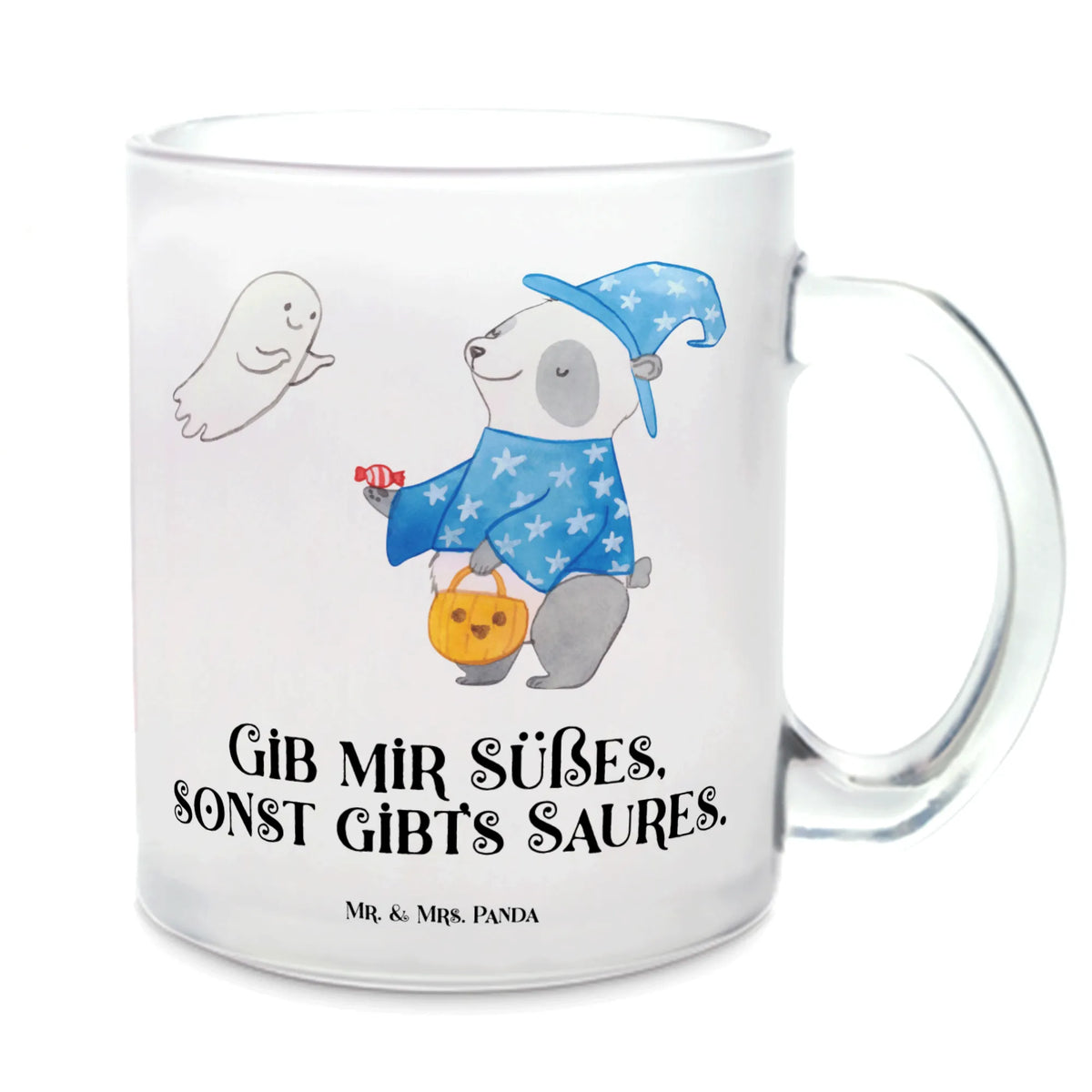 Teetasse Panda Zauberer Teetasse, Haferl, Henkeltasse, getränkeglas, Häferl, Trinkglas, Teeglas, Henkelbecher, Tee Tasse, Pott, Teetasse aus Glas, Motivtasse, Kakaotasse, Glas Teebecher, Teetasse Glas, glastasse, getränkebecher, Glasbecher, Schenken, Geschenke, Deko, Dekoration, Halloween, Martinssingen, Süßes Sonst Gibt's Saures, Halloween Deko, Zauberer, Gespenst, Panda, Trick Or Treat