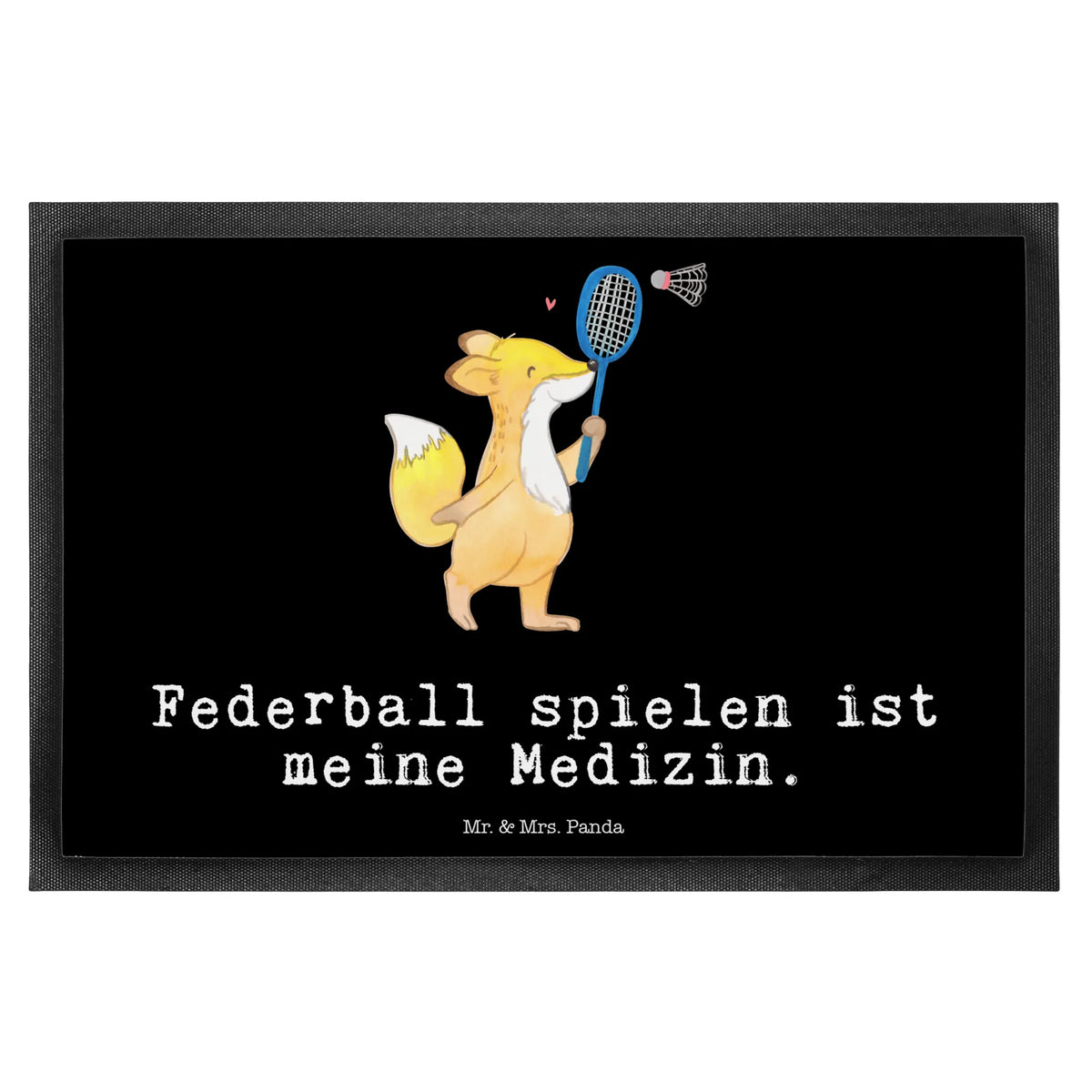 Fußmatte Fuchs Federball spielen