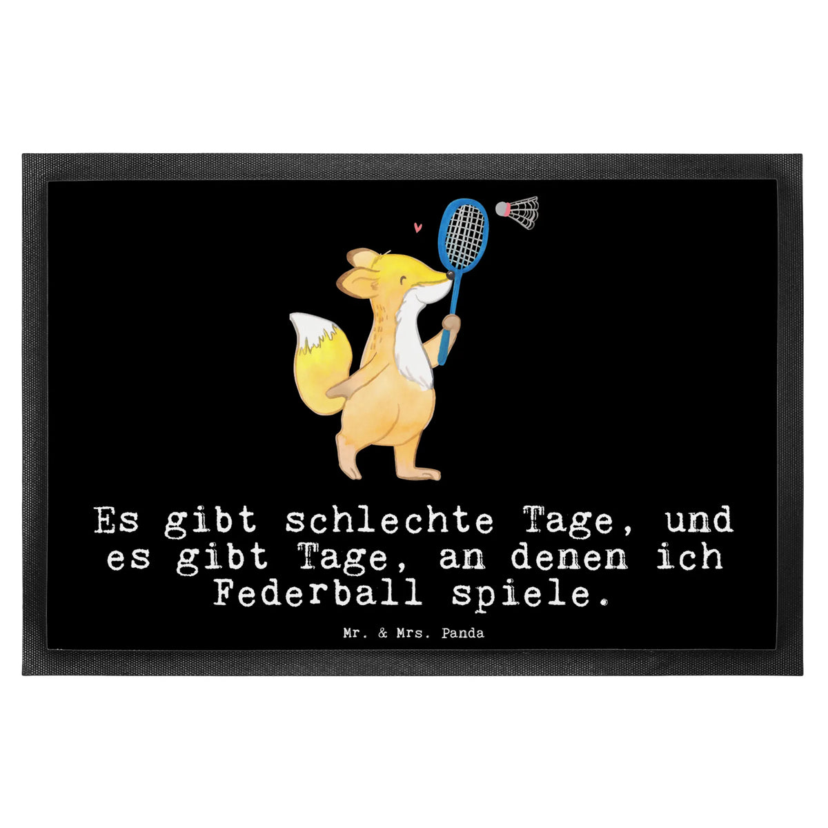 Fußmatte Fuchs Federball spielen