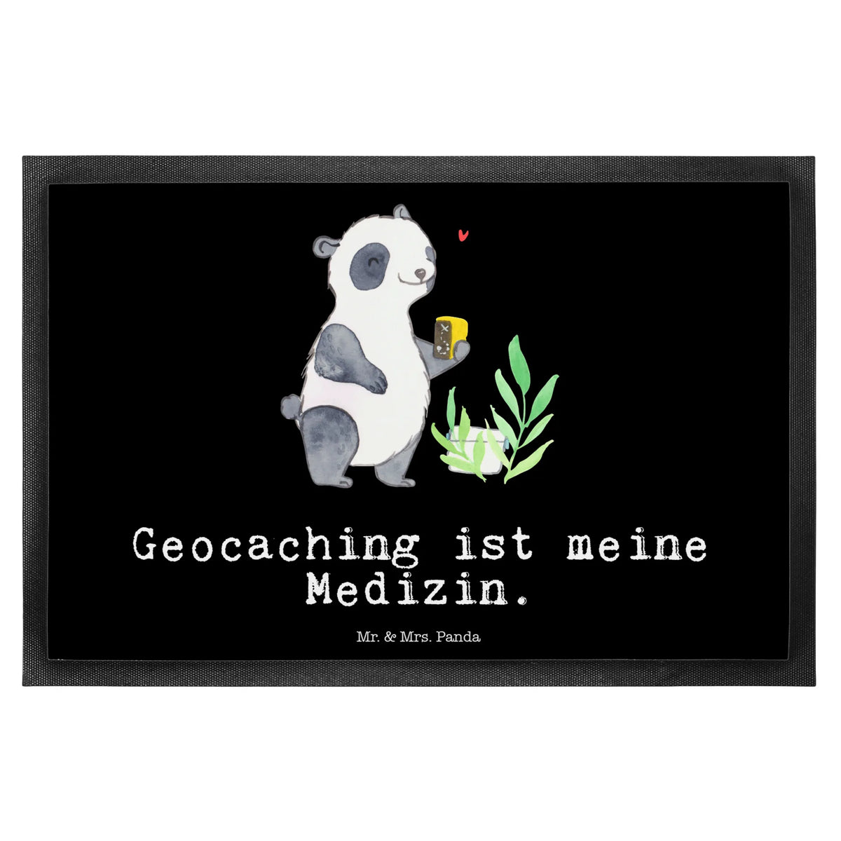 Doormat panda geocaching Gift, giving, thank you, award, profit, athlete, open caching, treasure hunts, GPS scavenger hunts