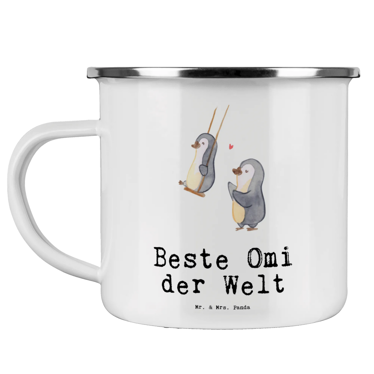 Enamel camping mug penguin Best grandma in the world giving, gift idea, for, gift, make you happy, gift tip, thank you, birthday, birthday present, best, grandchild, little thing, Grandmother, granddaughter, grandson, grandma, grandpa