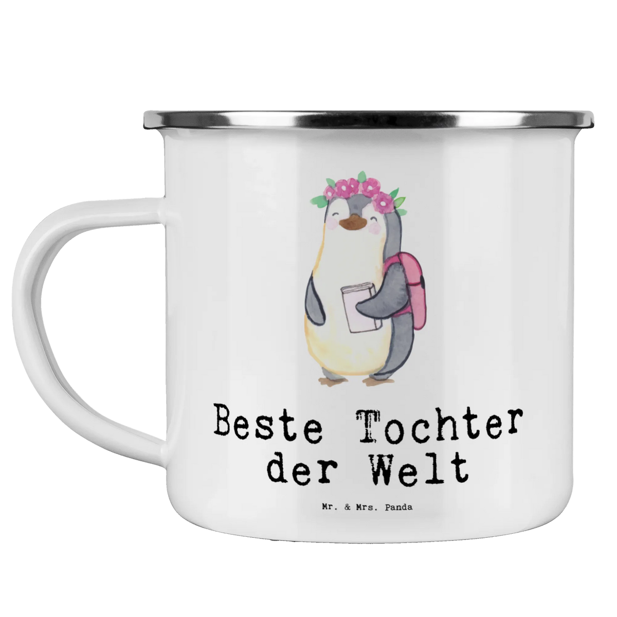 Camping Emaille Tasse Pinguin Beste Tochter der Welt reisetasse, Blechtasse, Motivtasse, blechbecher, Tasse Emaille, Emaille Becher, Outdoor Becher, Campingbecher, Pott, Emaille Tasse, emaillebecher, outdoortasse, Reisebecher, Haferl, metallbecher, Emailletasse, Campingtasse, wandertasse, Kaffeepott, Teebecher, Teetasse, Outdoor Tasse, becher emaille, wanderbecher, Schenken, Freude machen, Geschenktipp, für, Danke, Dankeschön, Geburtstag, Geschenk, Geburtstagsgeschenk, Mitbringsel, Bedanken, Geschenkidee, Töchterchen, Familie, Kleine, Kind, Töchter, Mutter, Vater, Kinder, Tochter, Geburt, Belohnung