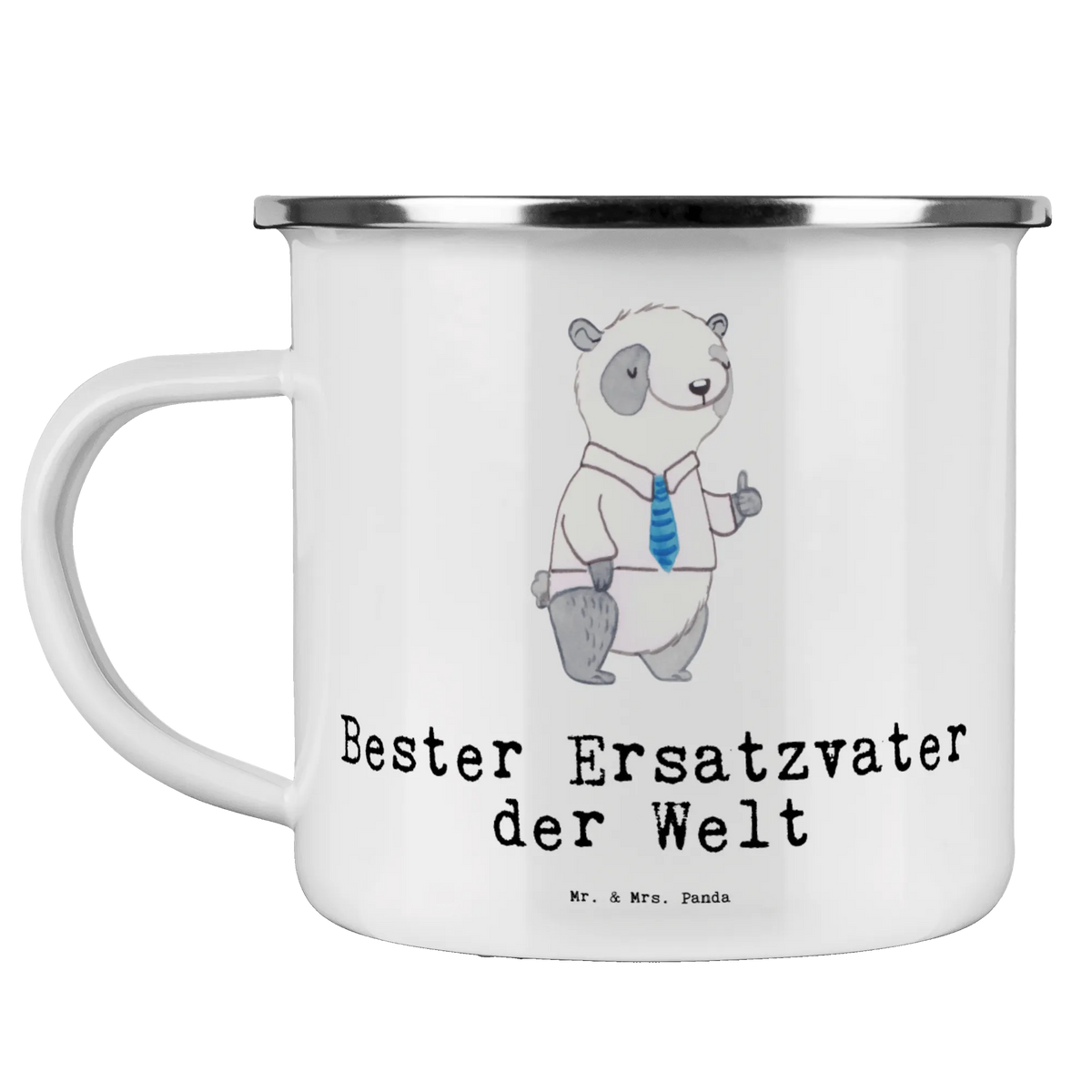 Camping Emaille Tasse Panda Bester Ersatzvater der Welt wandertasse, Motivtasse, Emailletasse, Pott, emaillebecher, Teebecher, Emaille Tasse, becher emaille, Campingtasse, Emaille Becher, metallbecher, outdoortasse, reisetasse, Tasse Emaille, Kaffeepott, Blechtasse, Haferl, wanderbecher, blechbecher, Campingbecher, Teetasse, Outdoor Becher, Reisebecher, Outdoor Tasse, Schenken, Freude machen, Geschenktipp, für, Danke, Dankeschön, Geburtstag, Geschenk, Geburtstagsgeschenk, Mitbringsel, Bedanken, Geschenkidee, Daddy, Kleinigkeit, Dad, Paps, Eltern, Ersatzvater, Familie, Vater, Papa, Ersatz, Zweiter, Papi, Mann, Vati, Bester, Geschenk Vater