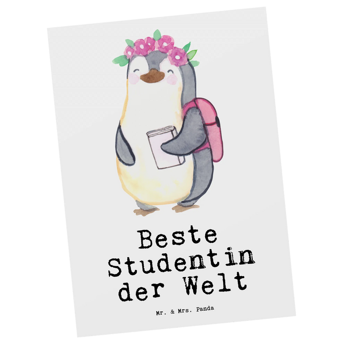 Postkarte Pinguin Beste Studentin der Welt