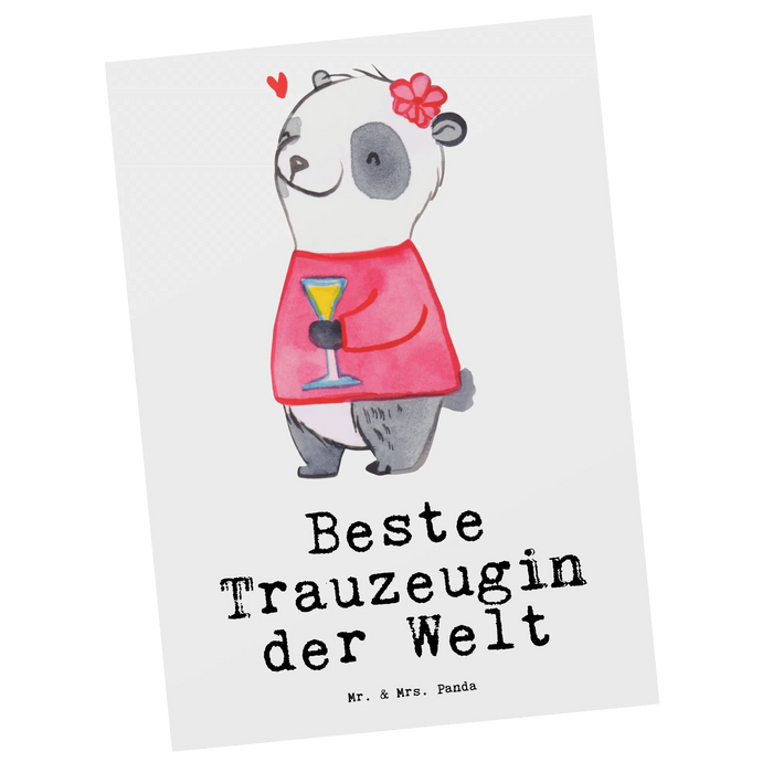Postkarte Panda Beste Trauzeugin der Welt