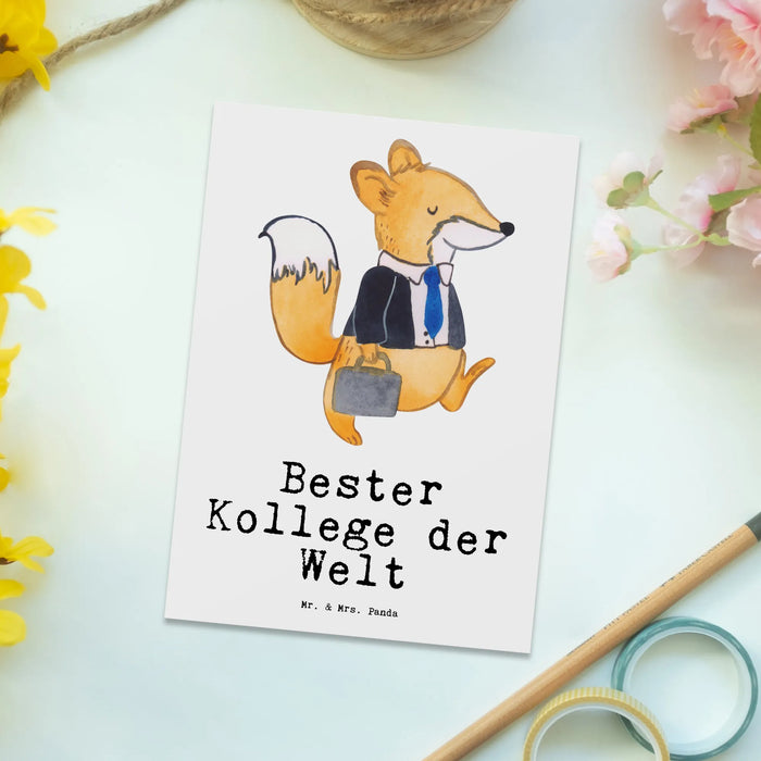 Postkarte Fuchs Bester Kollege der Welt
