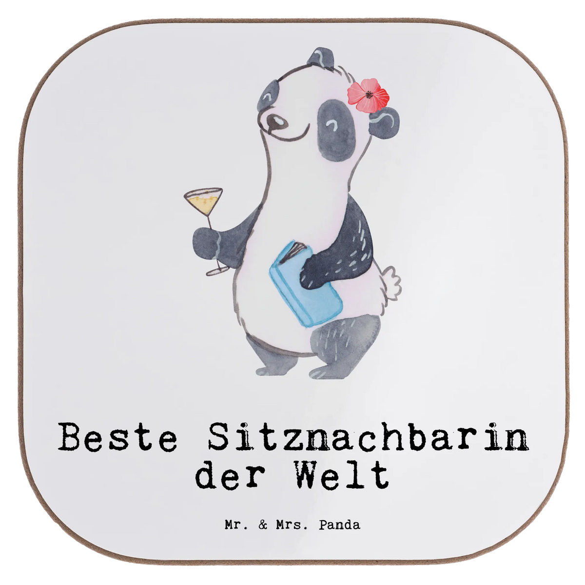 Untersetzer Panda Beste Sitznachbarin der Welt
