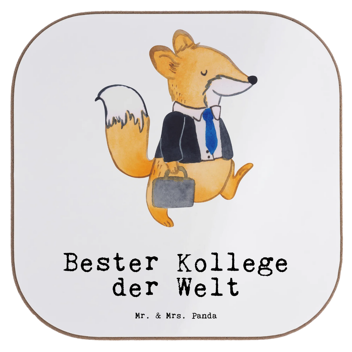 Square coaster Fox Best colleague in the world Coasters, breakfast, gifts, glass coasters, presents, party, gift, for, thank you, giving, birthday, birthday present, gift idea, souvenir, make you happy, gift tip, fellow worker, office, Work colleague, farewell gift, profession, colleague, employee, retirement, work