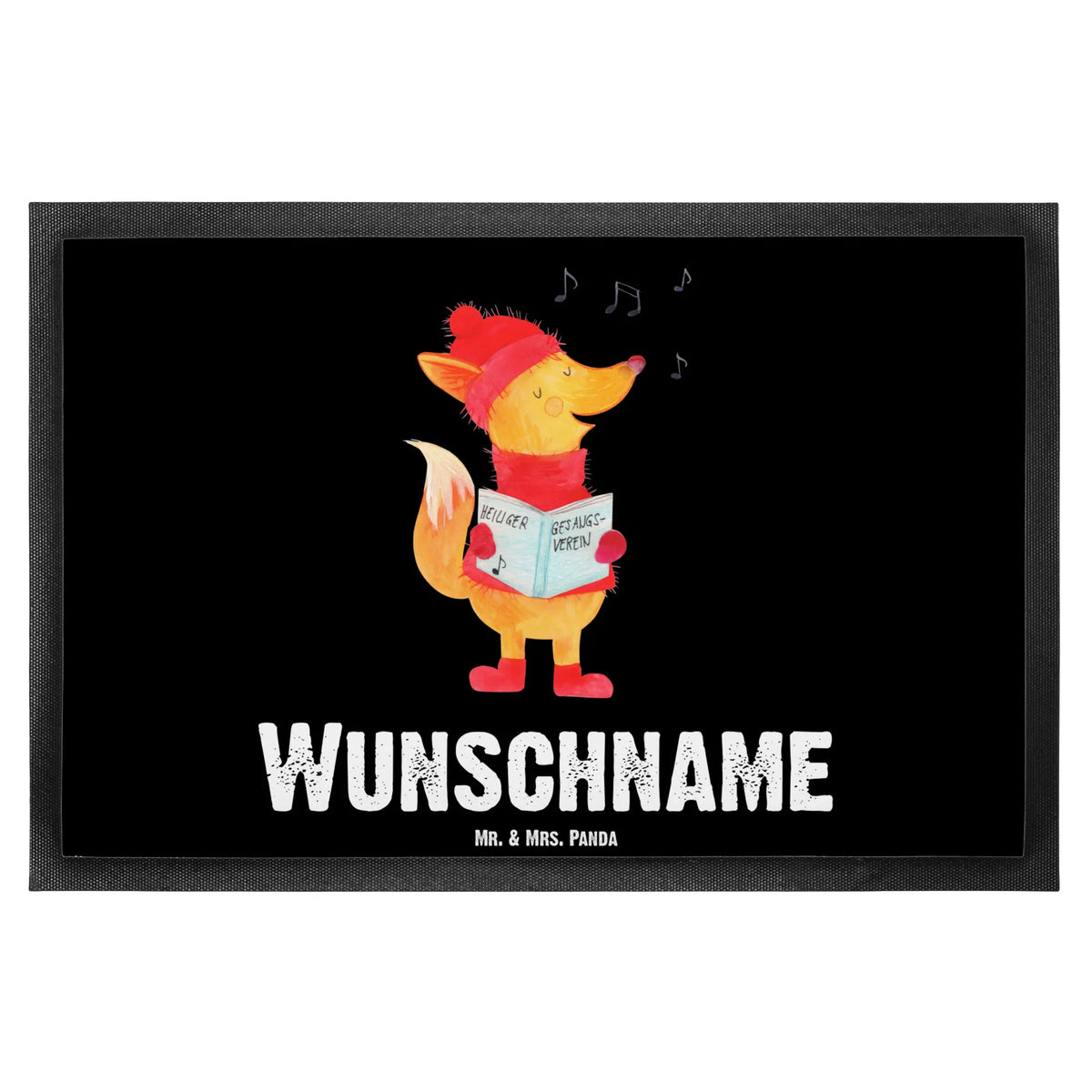 Personalized doormat Fox Singer Winter, Christmas, Christmas time, snow