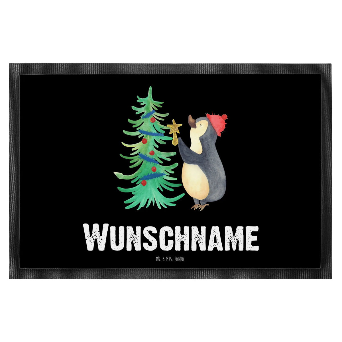 Personalized doormat penguin Christmas tree Winter, Christmas, Christmas time, snow, Penguin