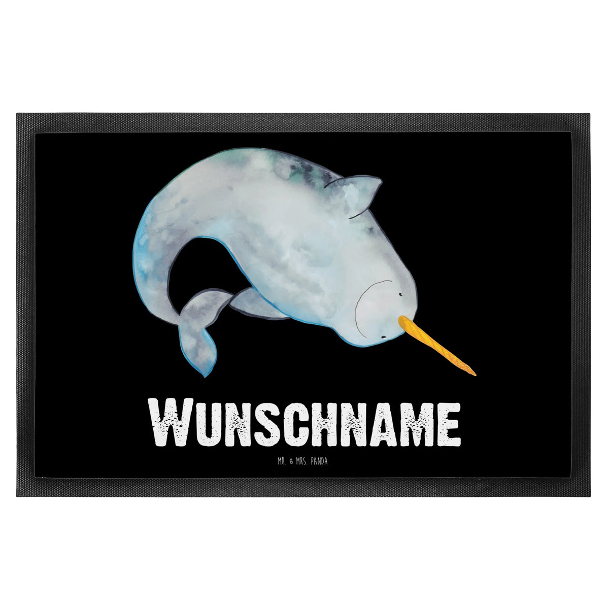 Personalized doormat Narwhal Seafood, aquatic animals, ocean, sea, fish, shells, corals, reef, whale, narwhal, sea urchin, lobster, platypus, turtle, manatee, crocodile, orca, shrimp, gifts for seafood lovers, water world, underwater animals, underwater world, vacation, deep sea, seafood fans, gift ideas, seafood decoration, seafood posters, bachelorette, cleaning, nursery, cleaning up, Narwhal, housewife