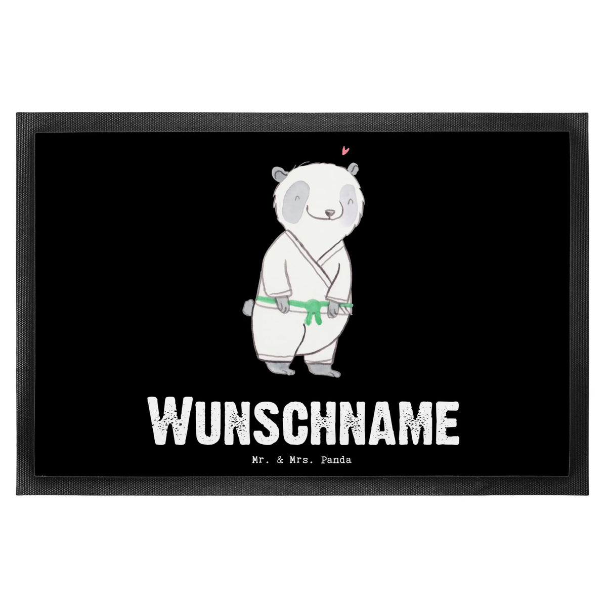 Personalized doormat panda Jiu Jitsu Gift, sport, hobby, giving, thank you, award, profit, athlete, self defense, Japanese martial art, Jiu Jitsu