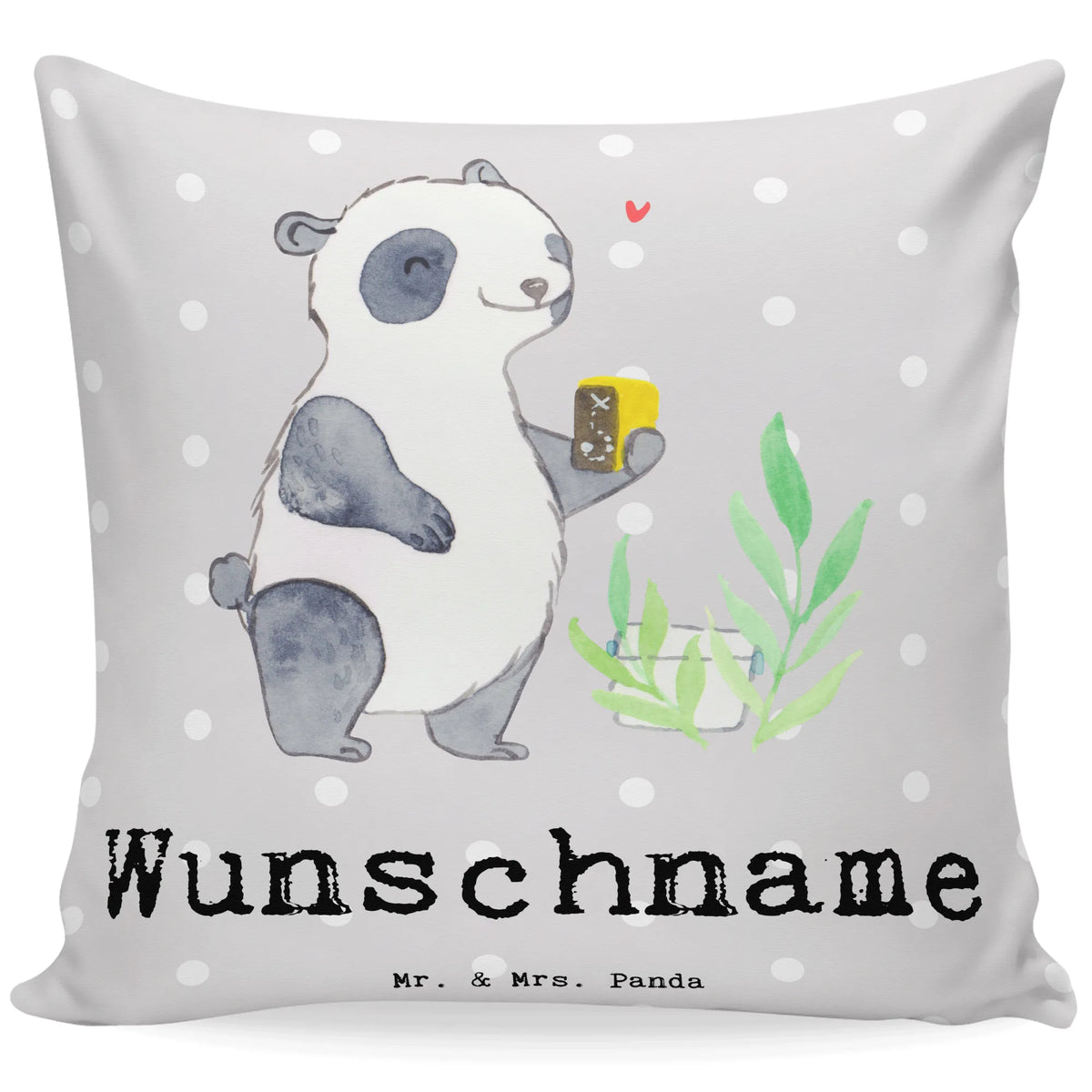 Personalised cushion panda geocaching Gift, sport, hobby, giving, thank you, award, profit, athlete, treasure hunts, open caching, GPS scavenger hunts, Geocaching