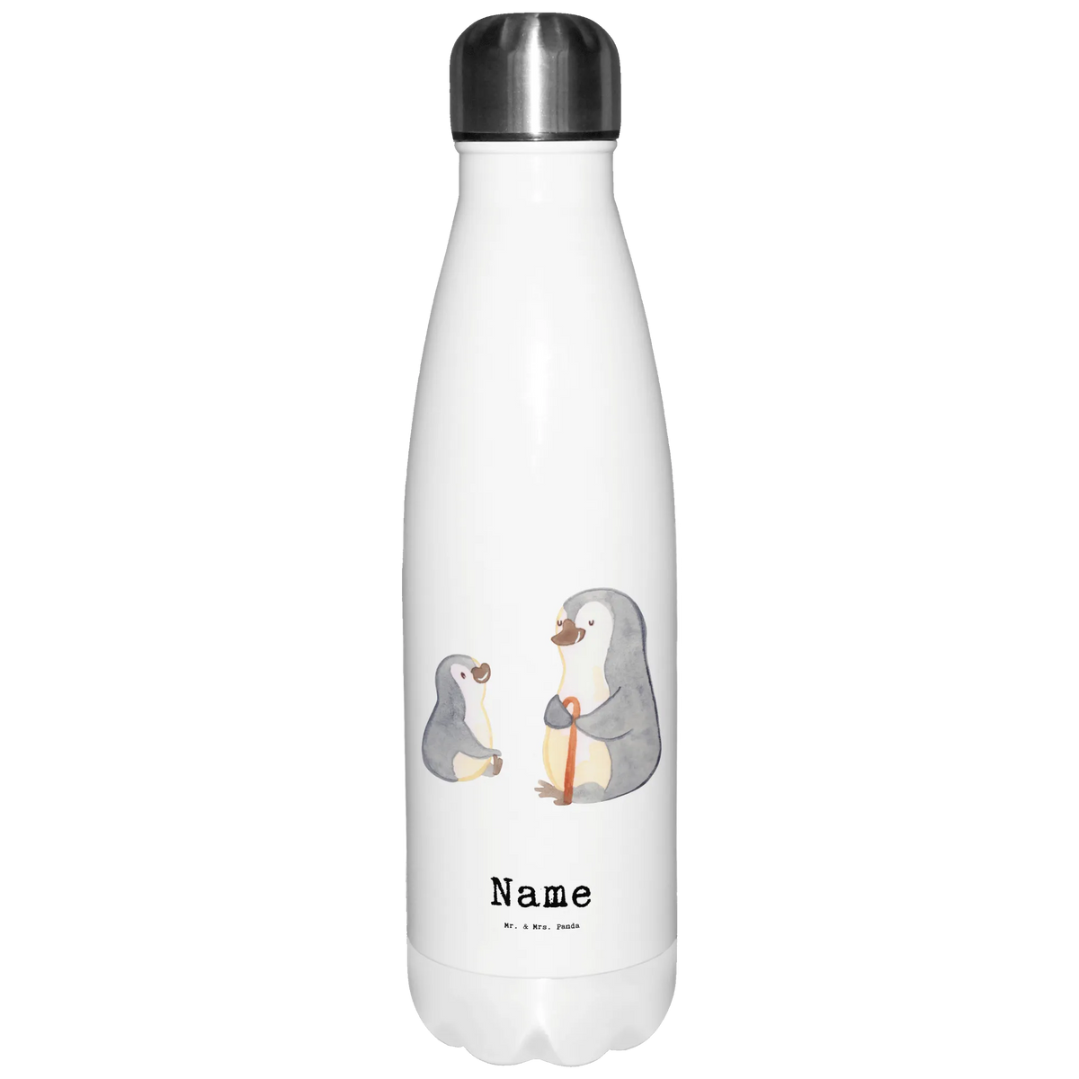Personalisierte Thermosflasche Pinguin Bester Großvater der Welt