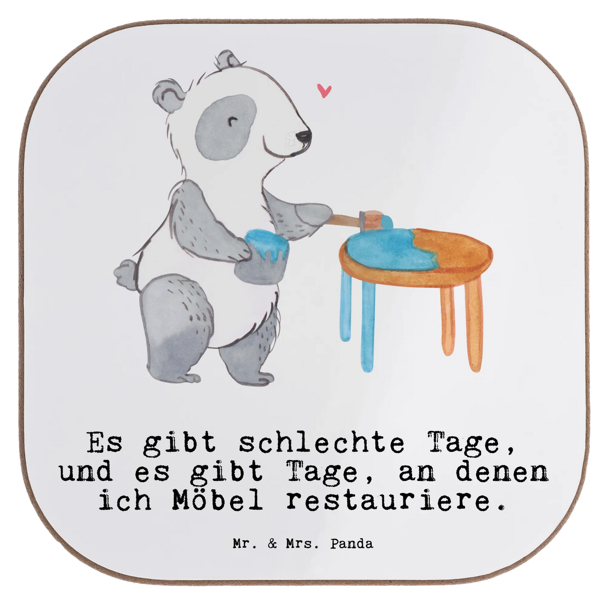 Untersetzer Panda Möbel restaurieren