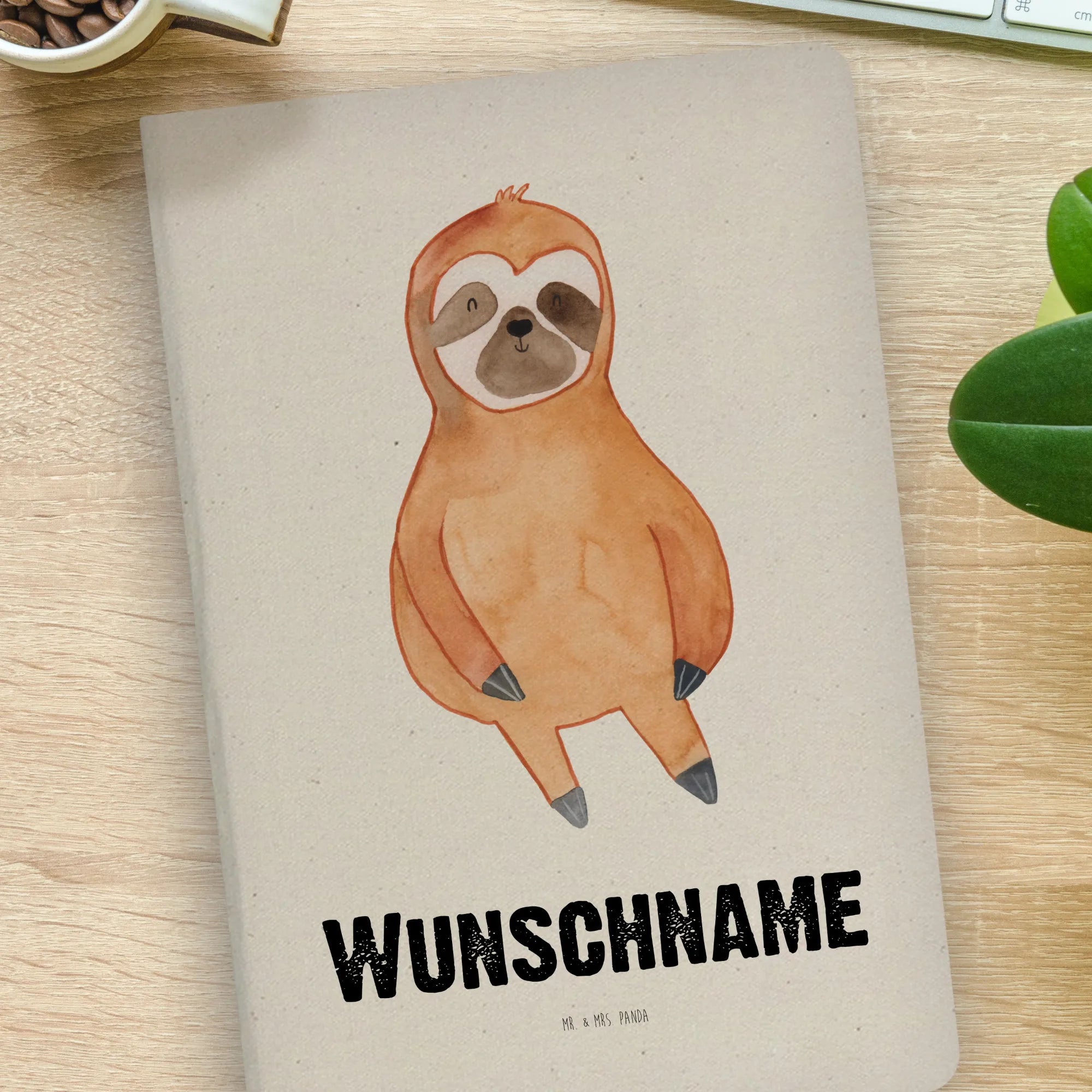Personalised notebook sloth Satisfied trend animal, break, contented, lazy, relax, favorite animal
