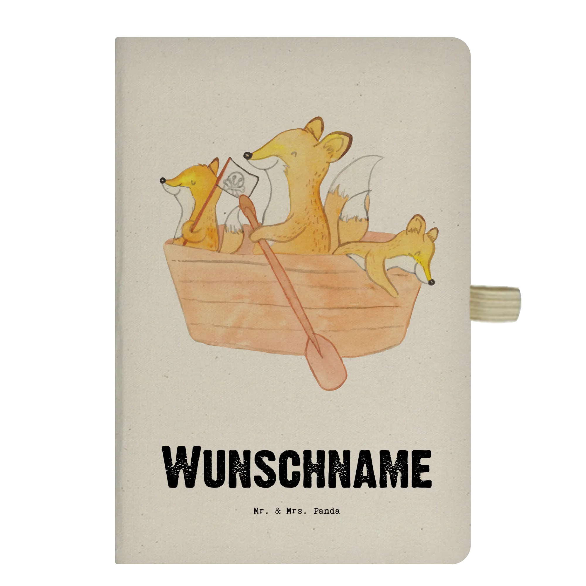 Personalised notebook Fox Canoeing Gift, sport, hobby, giving, thank you, award, profit, athlete, canoe rental, canoe tour, paddling tour, canoe school, Canoeing