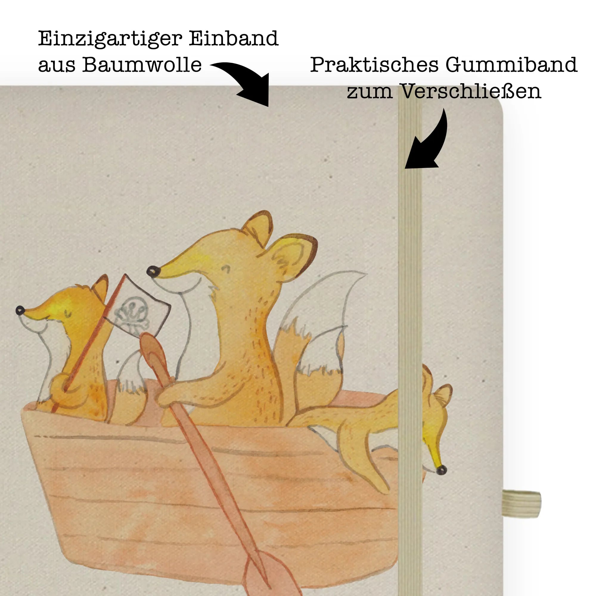 Personalised notebook Fox Canoeing Gift, sport, hobby, giving, thank you, award, profit, athlete, canoe rental, canoe tour, paddling tour, canoe school, Canoeing